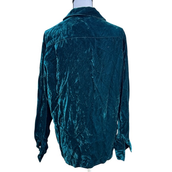 Double D Ranch Forest Green Velvet Shirt w/Metal Bows and Studding Size Medium - Picture 6 of 11